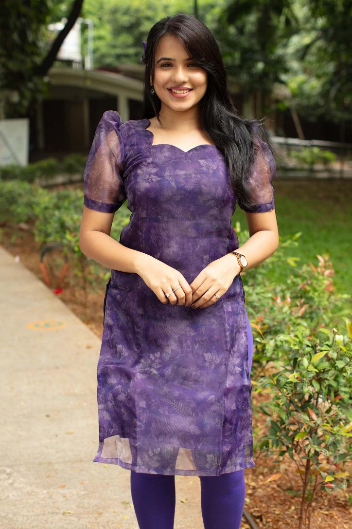Voilet Organza Kurti