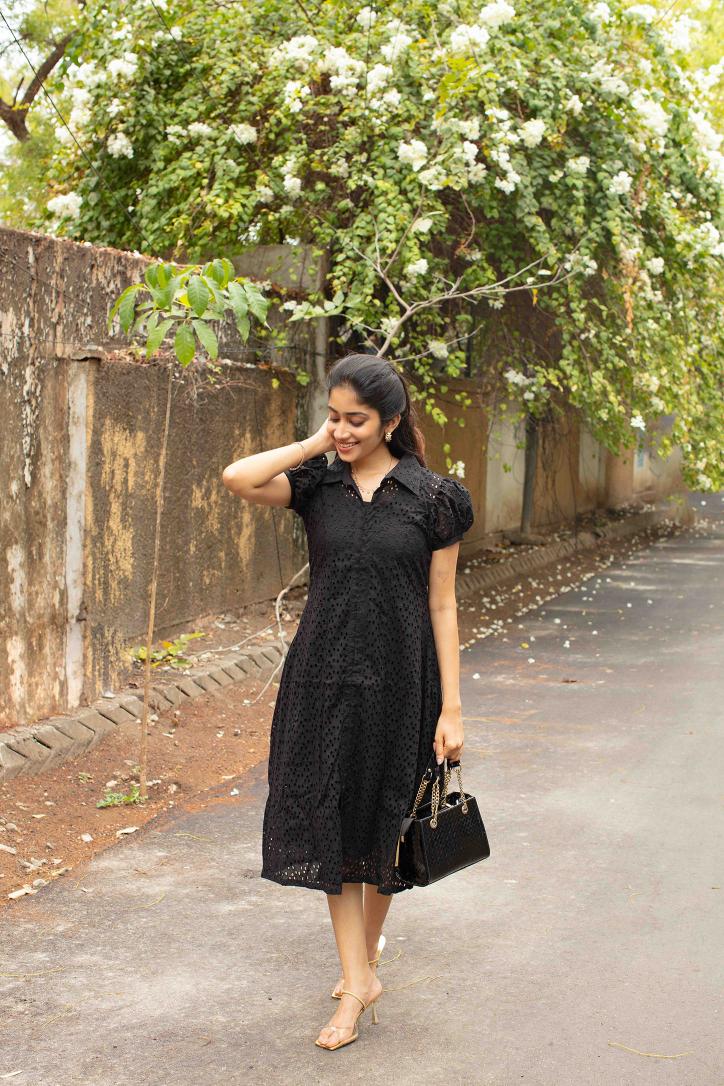 Black Hakoba A-line Kurti