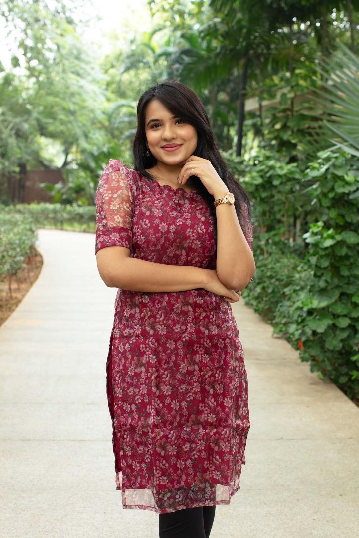 Onion Pink Organza Kurti