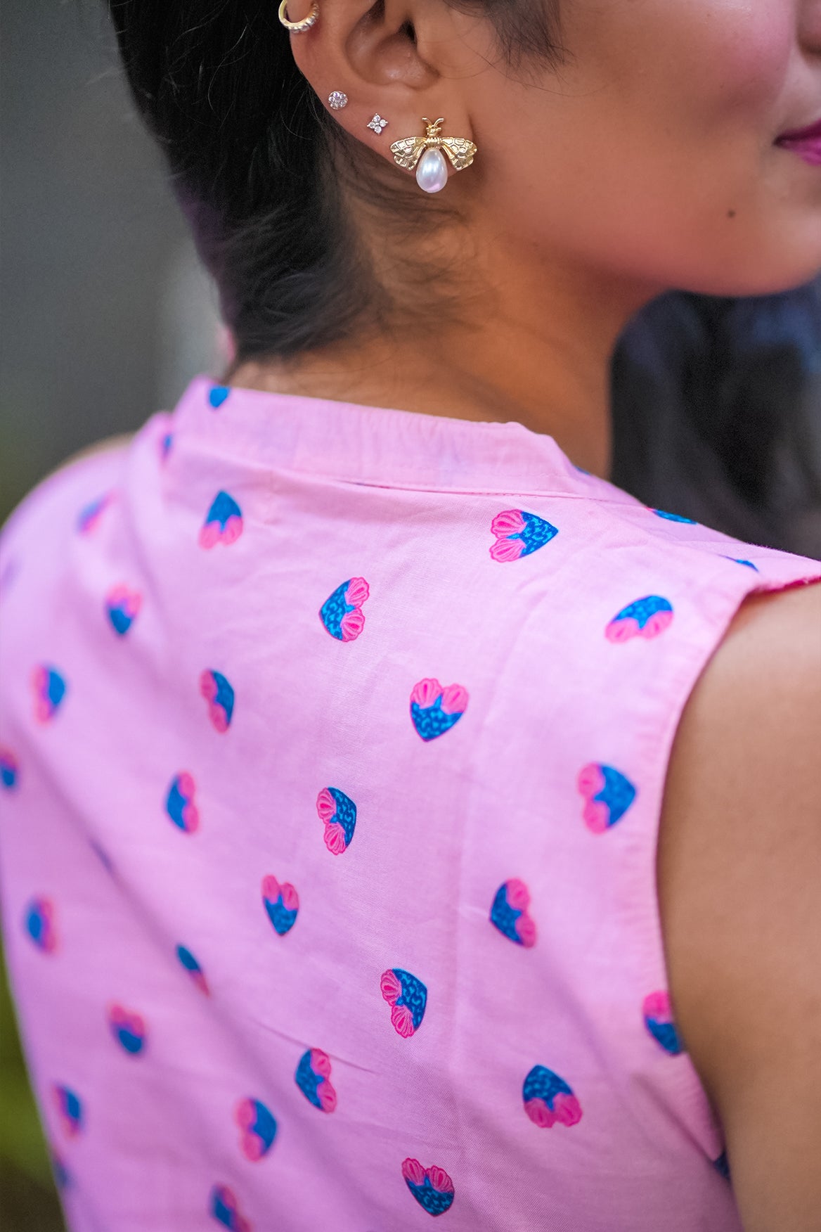 Peony Pink Print Glassy Cotton 2-Piece Set