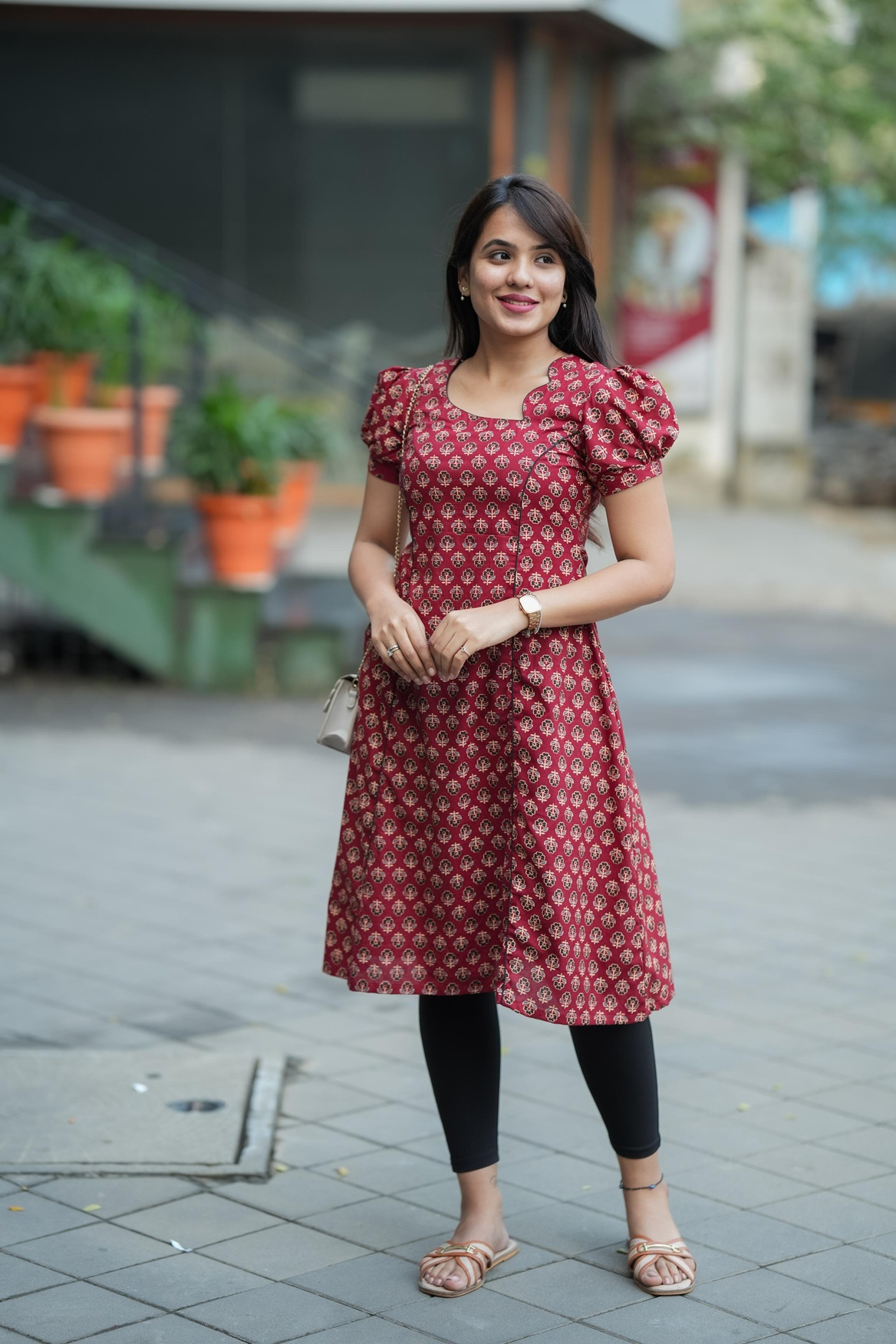 A-line Pure Ajrakh Cotton Kurti