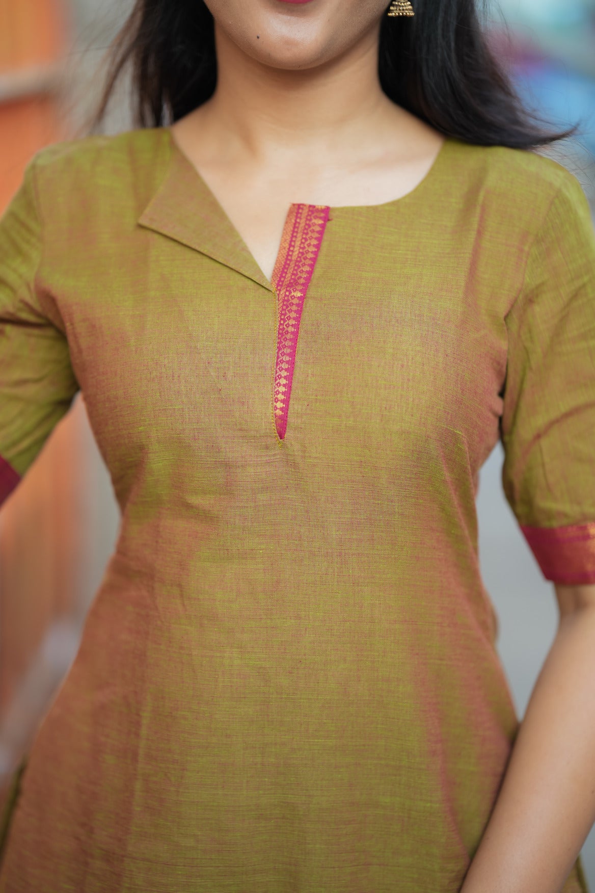 Golden dusk Mangalgiri kurti