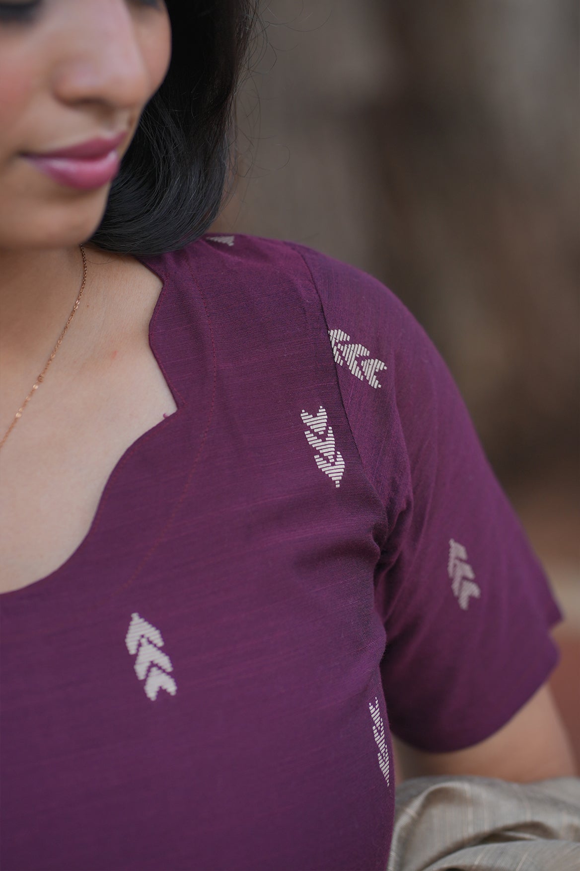 Plum Grace Handloom Raw Silk 3-Piece Set